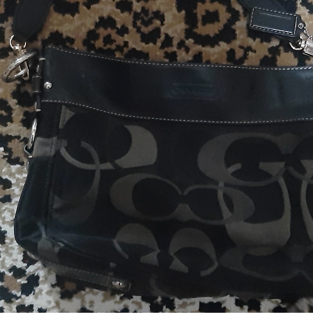 Coach Black and Gray Shoulder Bag